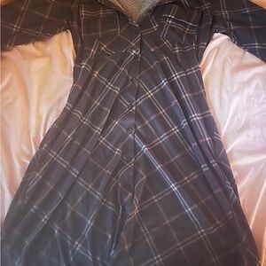 Sandra Darren Charcoal Plaid Dress